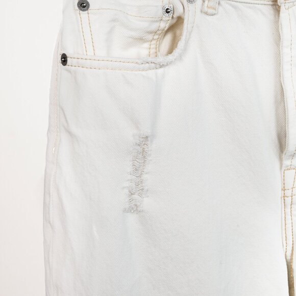 Acne Studios Mece Beaten White Distressed High-Waisted Jeans - Picture 8 of 12